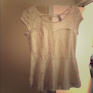 Lace peplum top